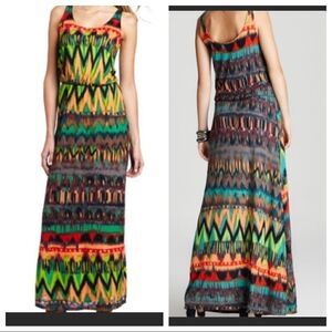 Ella Moss Tribal Maxi Ikat Sleeveless Dress Sz XS